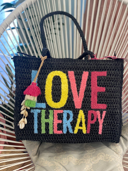 Borsa lollypop media rafia - NERO