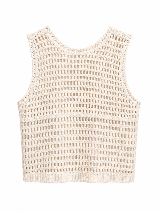 Gilet traforato - PANNA