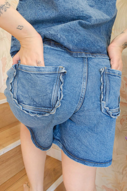 Shorts in denim - DENIM SCURO