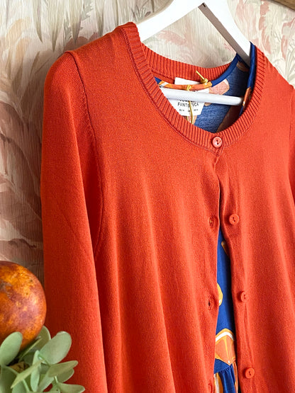 Cardigan 52C/10459 girocolo bottoni - ARANCIONE