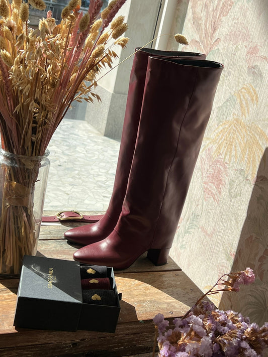 Stivali Maya in vera pelle - BORDEAUX