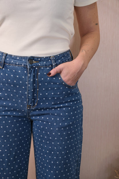 Jeans 51C/11045 palazzo pois - BLUE