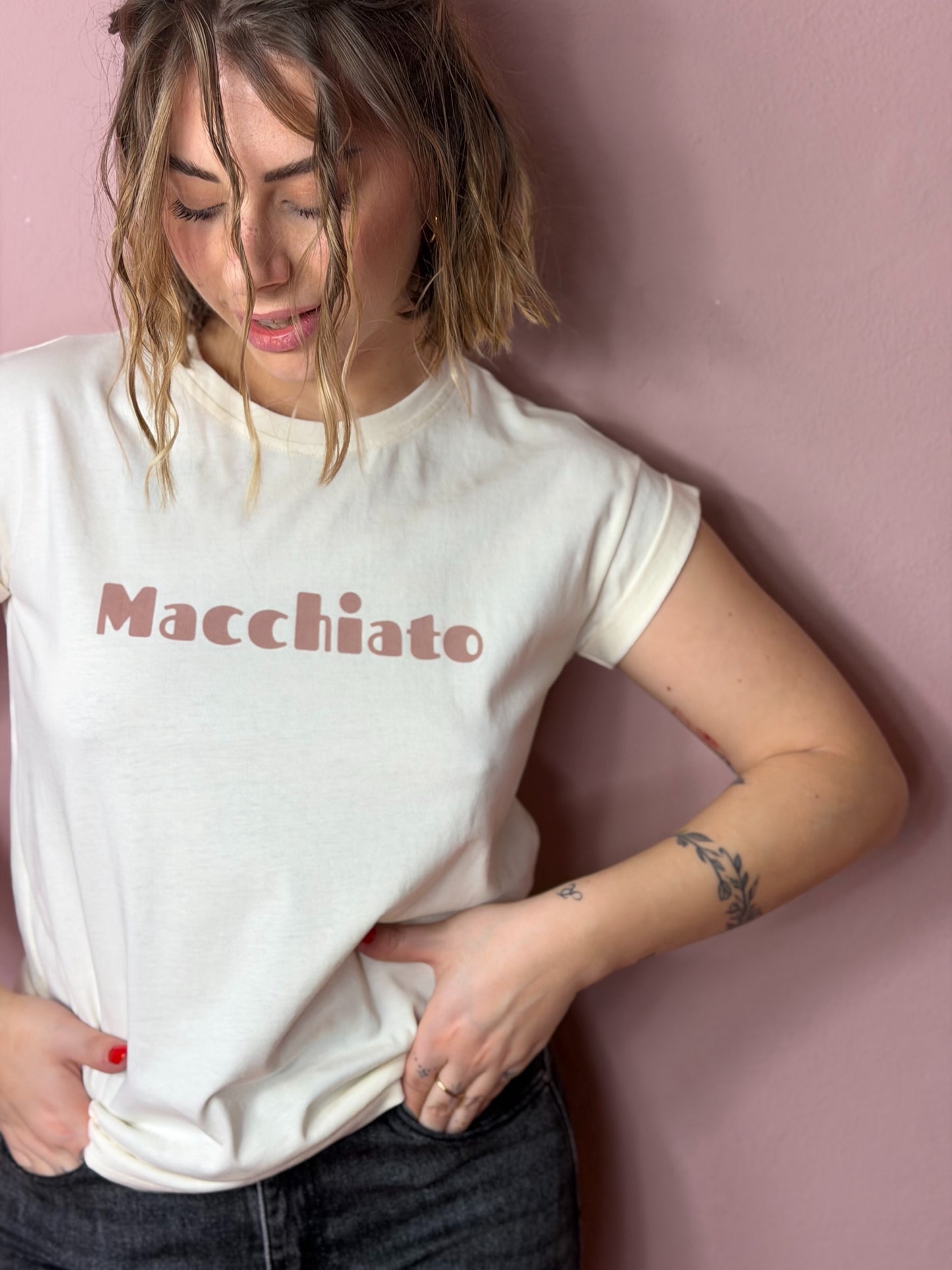 T-shirt stampa Macchiato - MOCHA