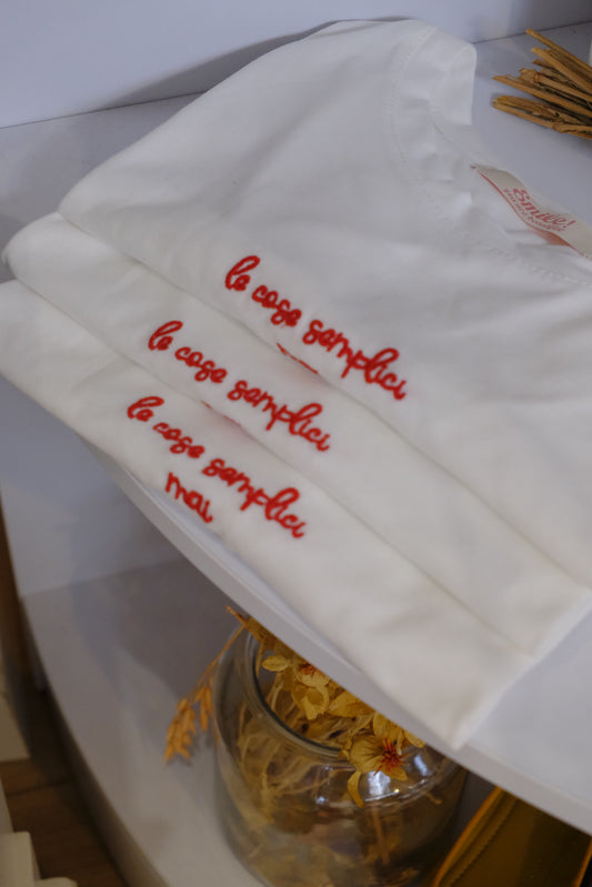 T-shirt V0702 the simple things never - WHITE/red