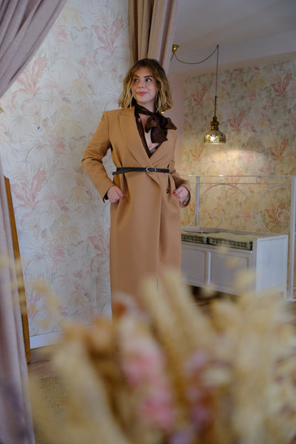 Cappotto Colma con cintura - CARAMELLO