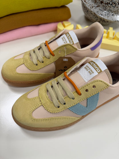 Sneakers tela e camoscio - ROSA