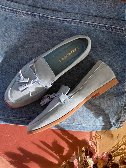 Mocassino camoscio - CELESTE
