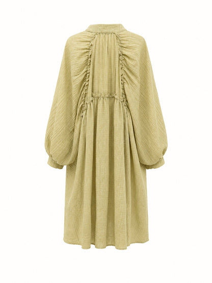 Abito quadretti piccoli - BEIGE