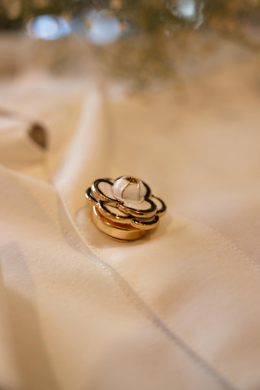 Copribottoni Fiore Orientale - BIANCO