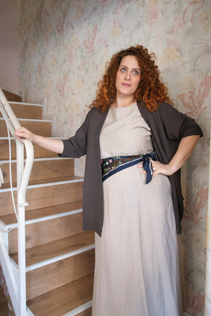 Cardigan tinta unita - MARRONE