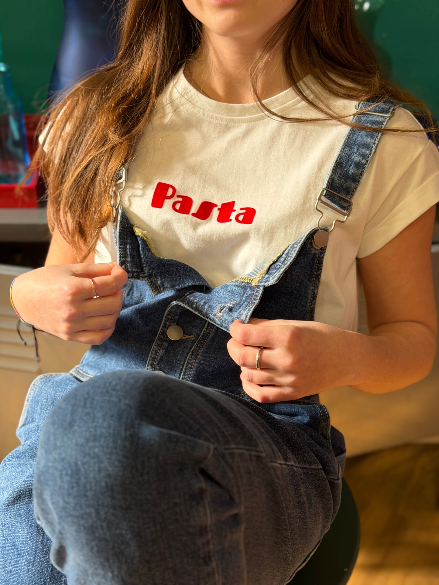 T-shirt stampa Pasta - ROSSO