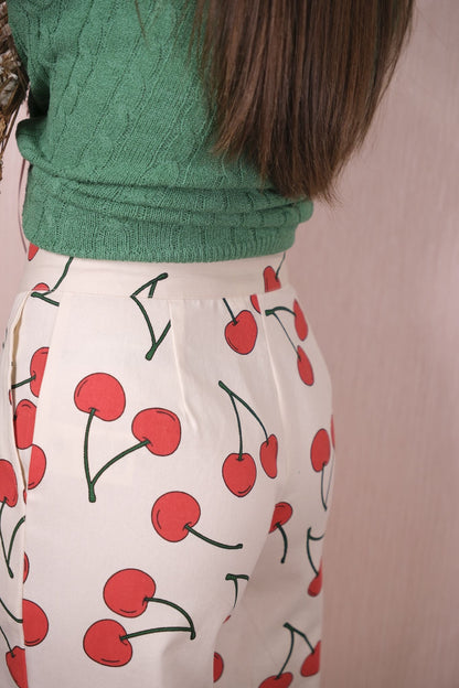 Pantalone fantasia ciliegie - PANNA