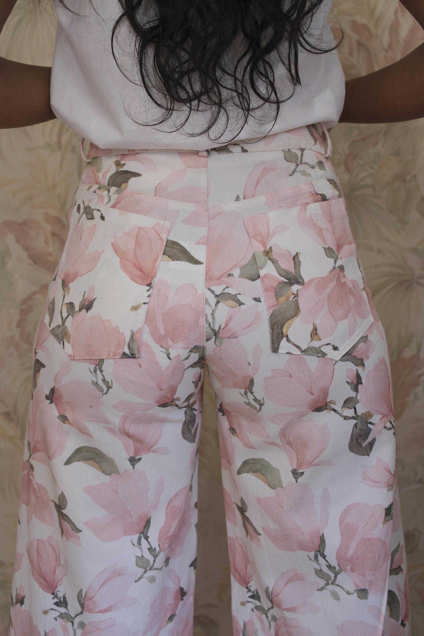 Pantaloni fiori rosa - ROSA