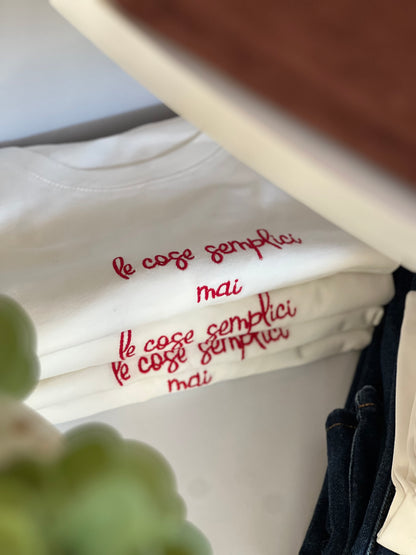 T-shirt V0702 the simple things never - WHITE/red