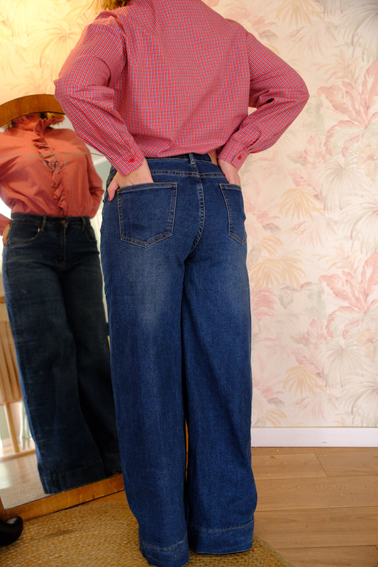 Jeans a palazzo wide leg - DENIM SCURO