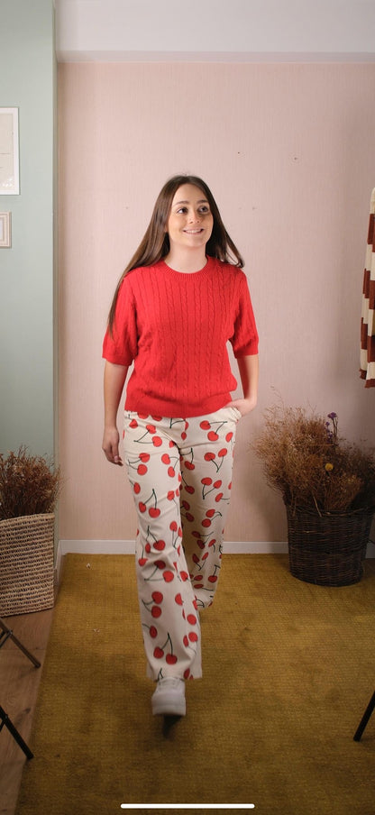 Maglia 51C/10320 Semplice Lavorata - ROSSO
