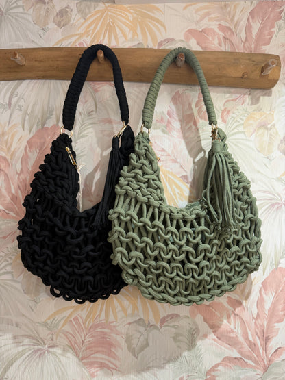 Borsa EMILY in corda intrecciata - VERDE