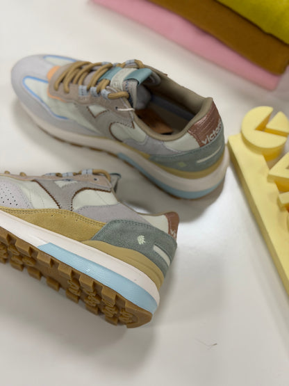 Sneakers tela e camoscio - BEIGE