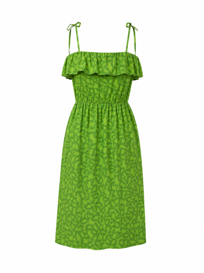 Abito fantasia fiori - VERDE