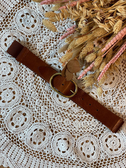 Cintura in vera pelle elastica - CUOIO