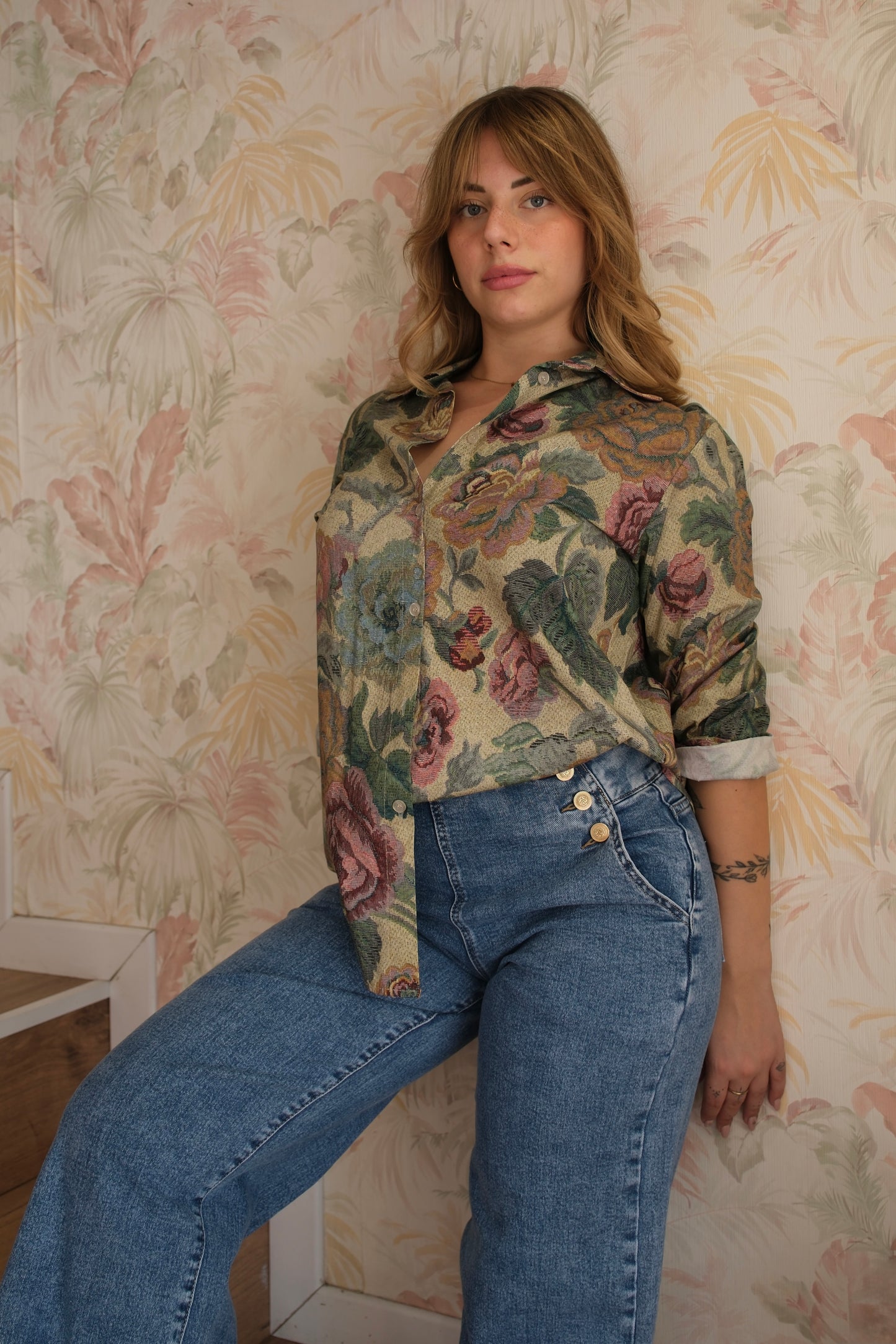 Denim con bottoni laterali - DENIM