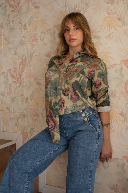 Denim con bottoni laterali - DENIM