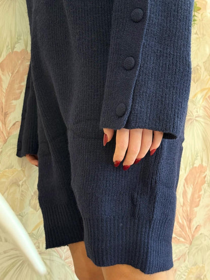 Abito in maglia over bottoni sulle maniche - MARINE