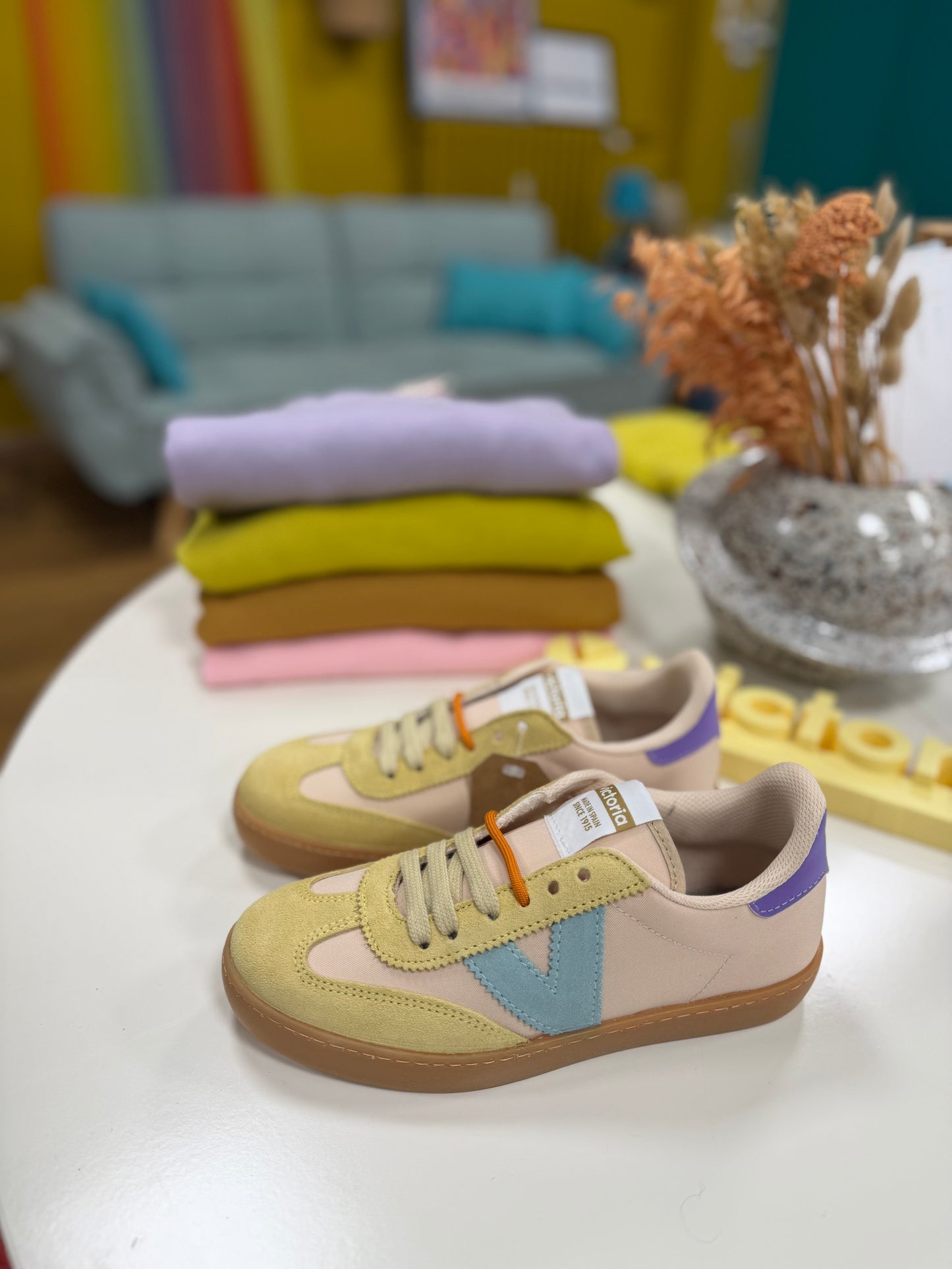 Sneakers tela e camoscio - ROSA