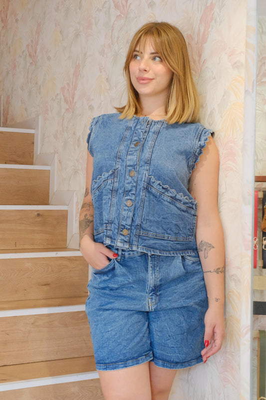 Shorts in denim - DENIM SCURO