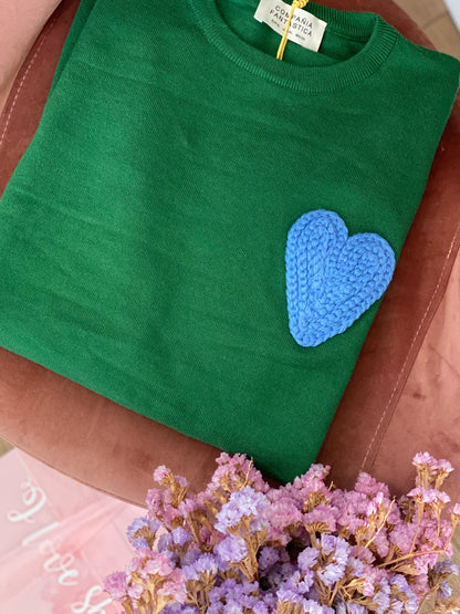 Maglia cuore su lato - VERDE