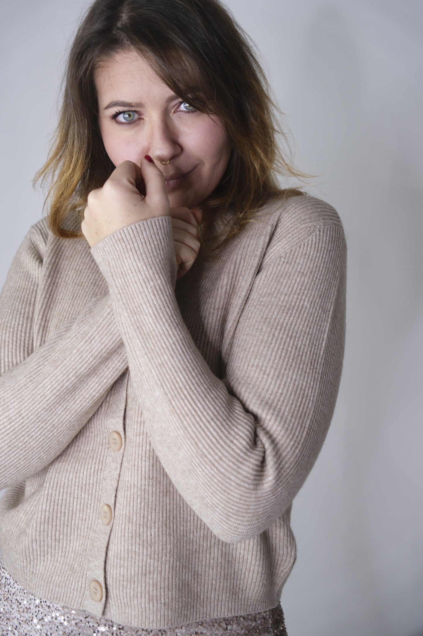 Cardigan coste - BEIGE