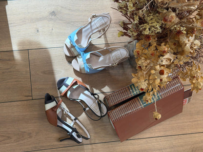 Sandalo modello chanel con fiocchetto - CUOIO