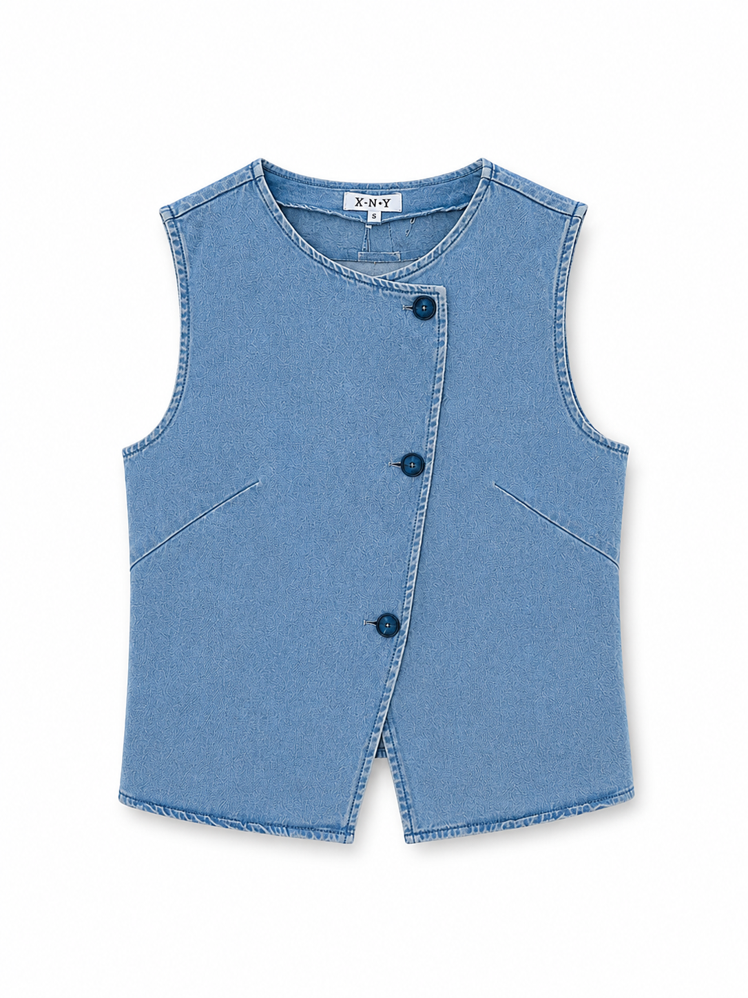 Gilet in denim - AZZURRO