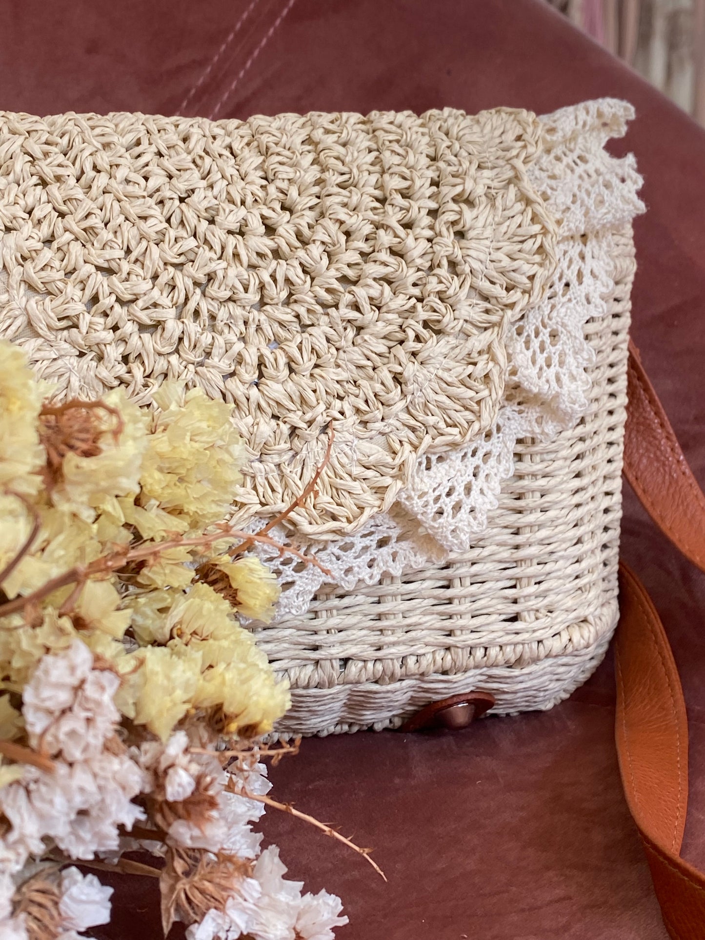 Borsa Rafia e Pizzo - PANNA