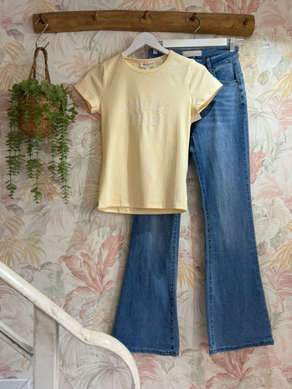 T-shirt stampa Amore Mio - VANILLE
