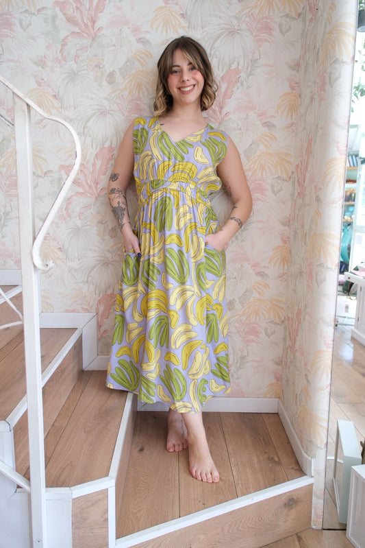 Midi dress fantasia banane - LILLA