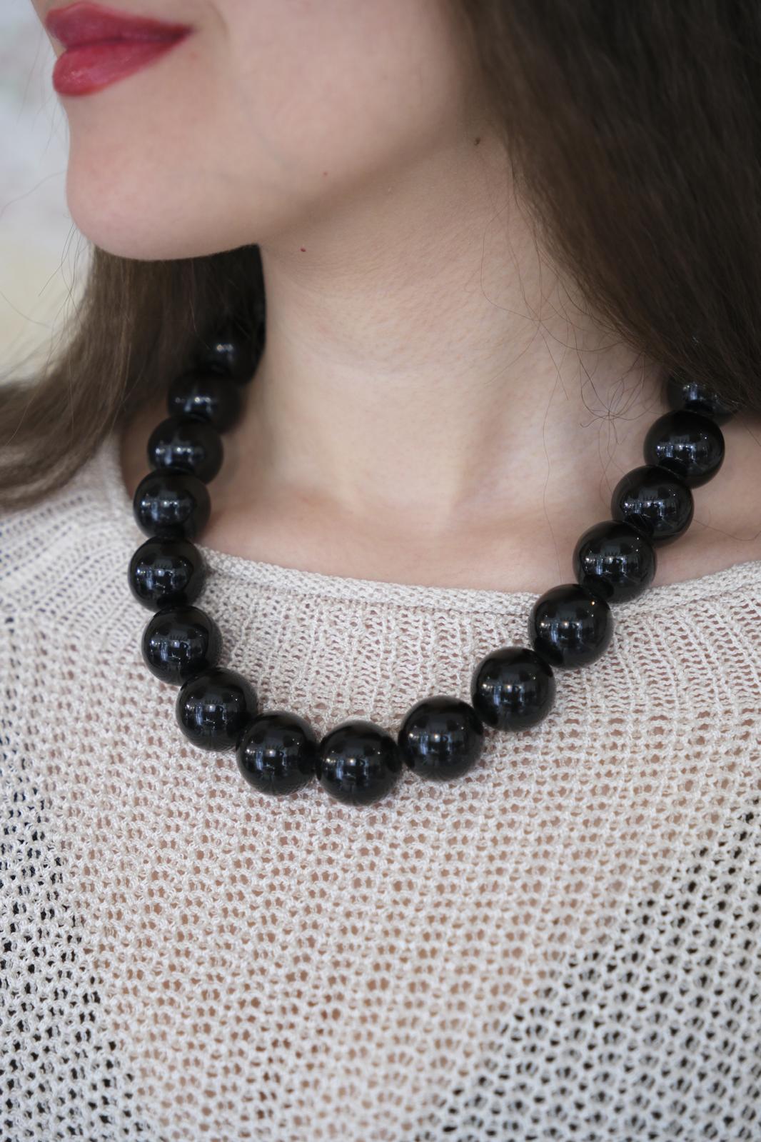 Collana 0058A perlone - NERO