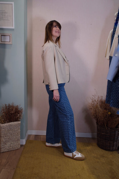 Jeans 51C/11045 palazzo pois - BLUE