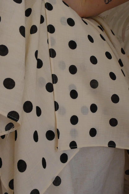 Blusa due pezzi a pois - BIANCO
