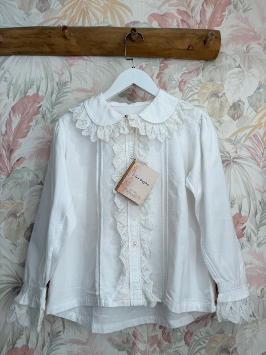 Camicia Vintage pizzo - BIANCO