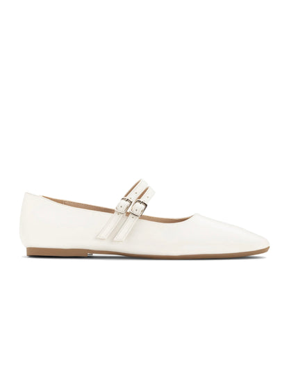 Ballerine con cinturini - BIANCO