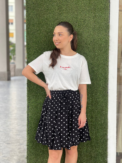 T-shirt V0702 le cose semplici mai - BIANCO/rosso