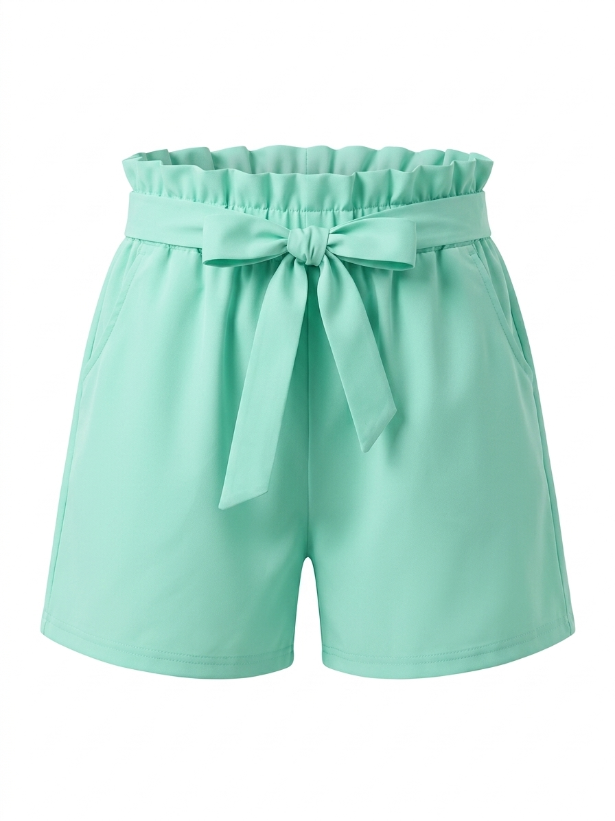 Shorts tinta unita con fiocco - TIFFANY