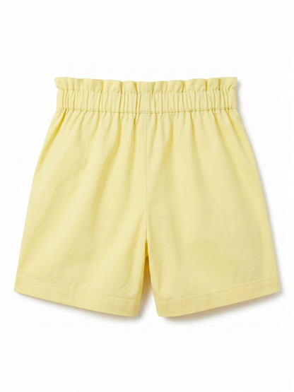 Shorts tinta unita con fiocco - GIALLO
