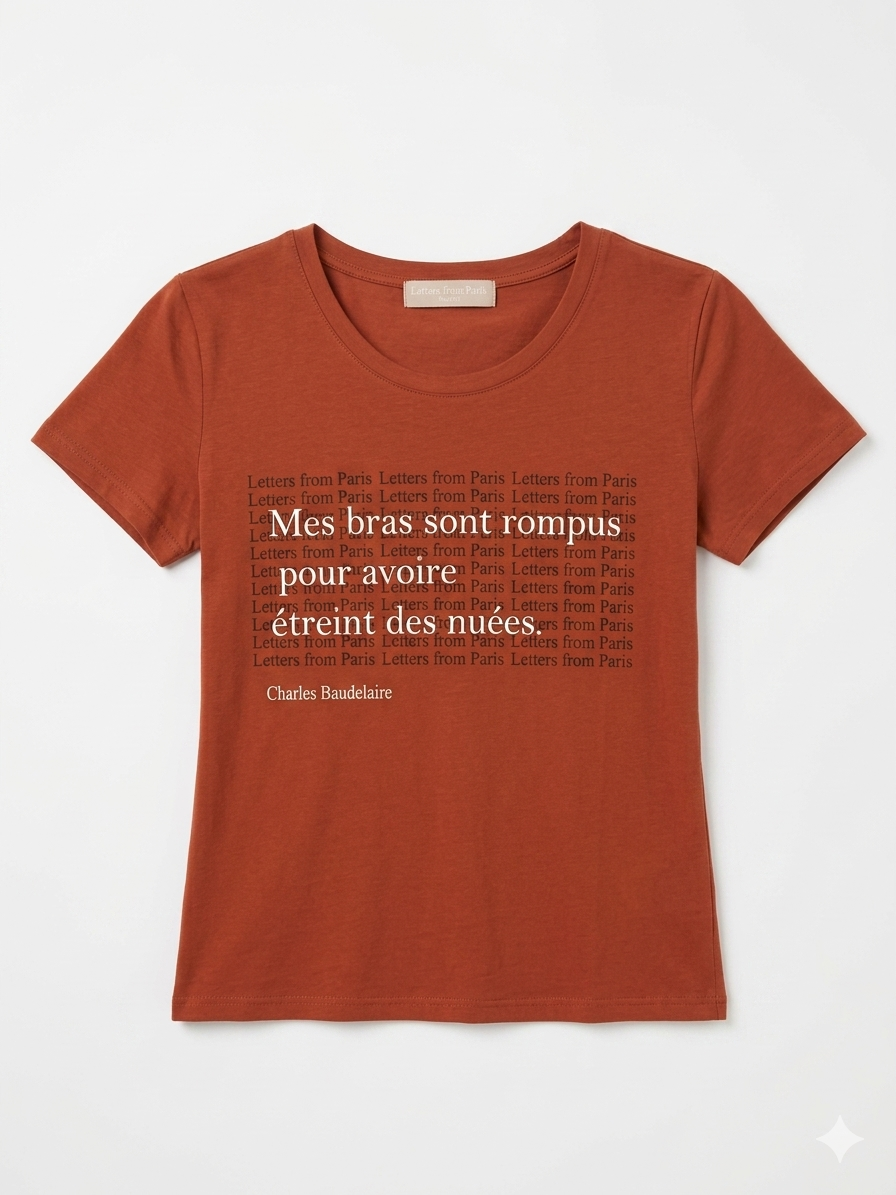 T-Shirt Charles Baudelaire - TERRACOTTA