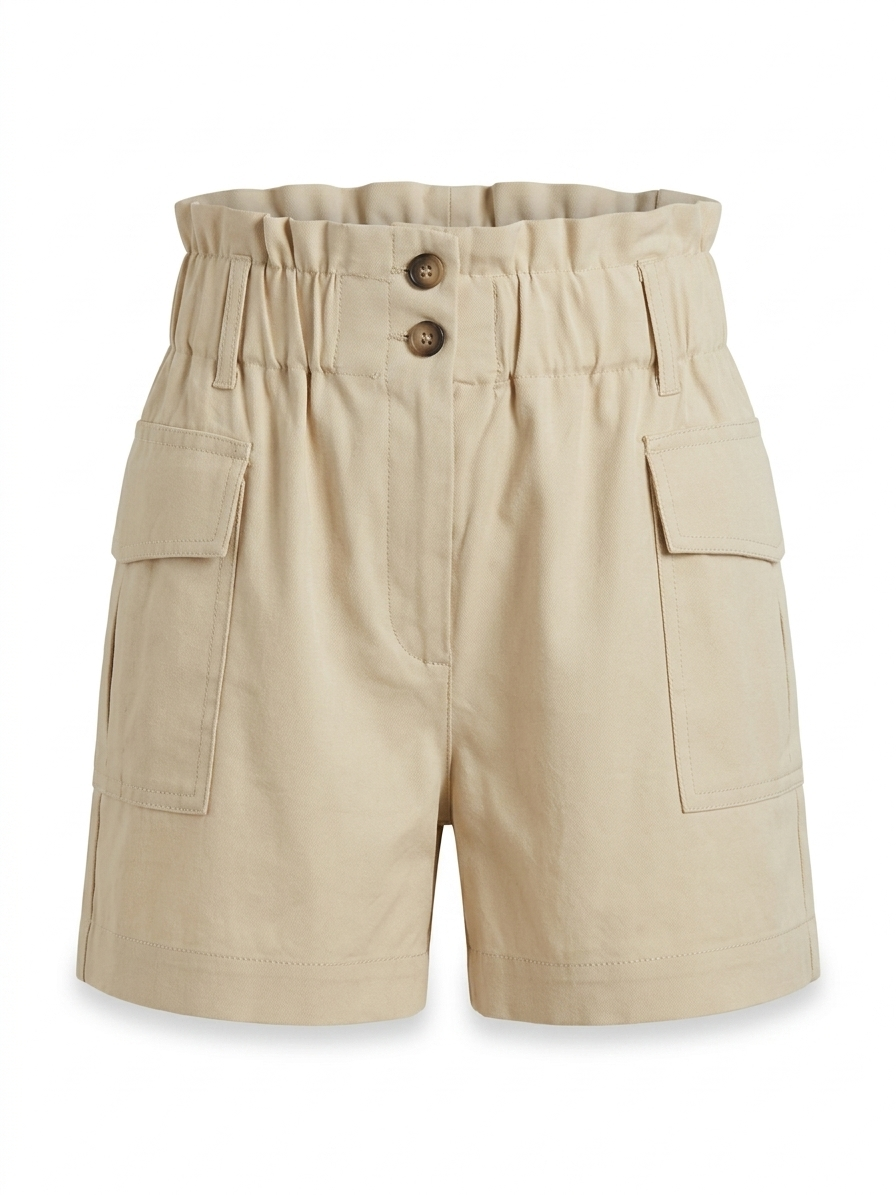 Shorts tinta unita cargo - BEIGE