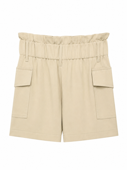 Shorts tinta unita cargo - BEIGE