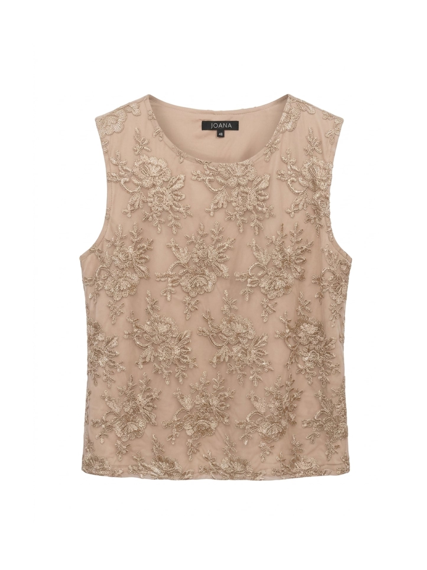 Top ricamato - BEIGE