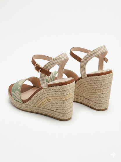 Sandolo zeppa corda - VERDE