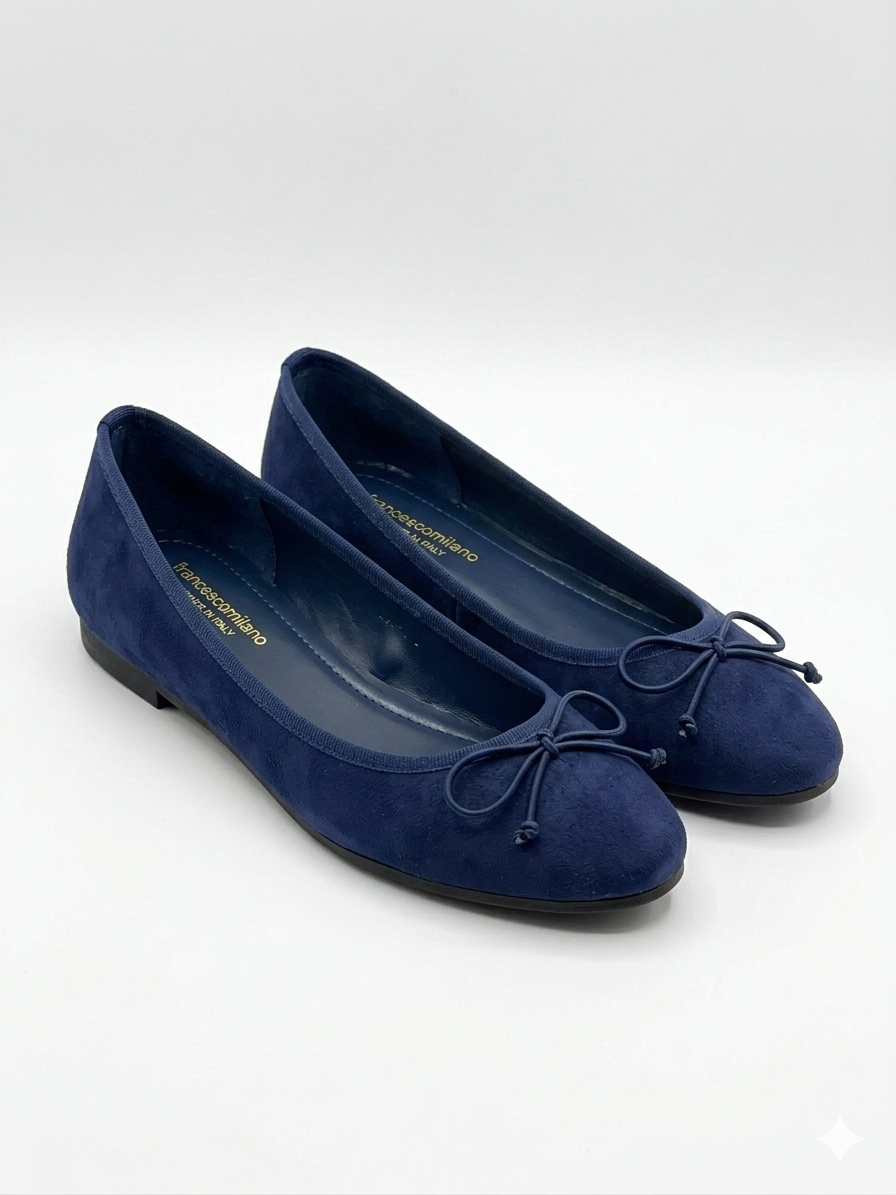 Ballerine tonde con fiocchetto - BLUE